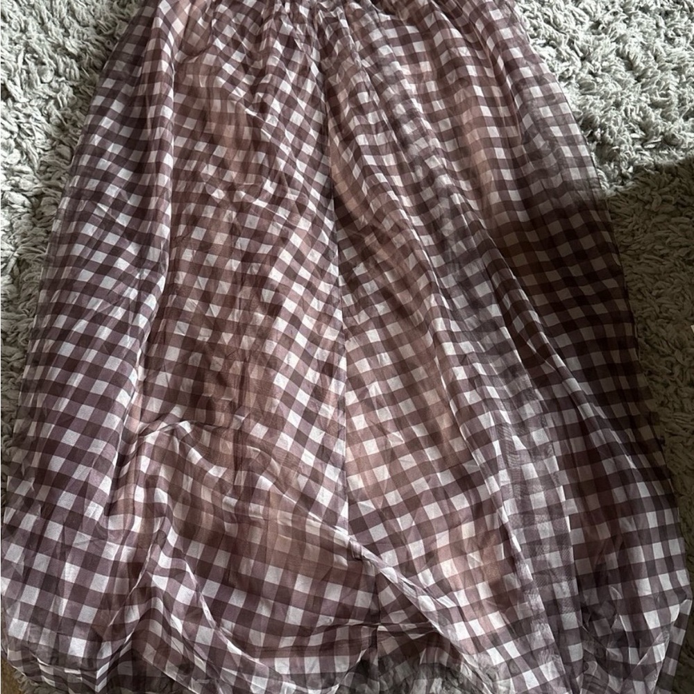 VICI Collection Adult Table Mesh Gingham Maxi Skirt - Picture 4 of 7